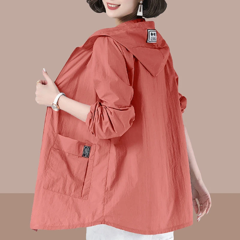 【80-200斤】大码防晒衣女2025夏季中年妈妈装长袖薄款透气防晒服