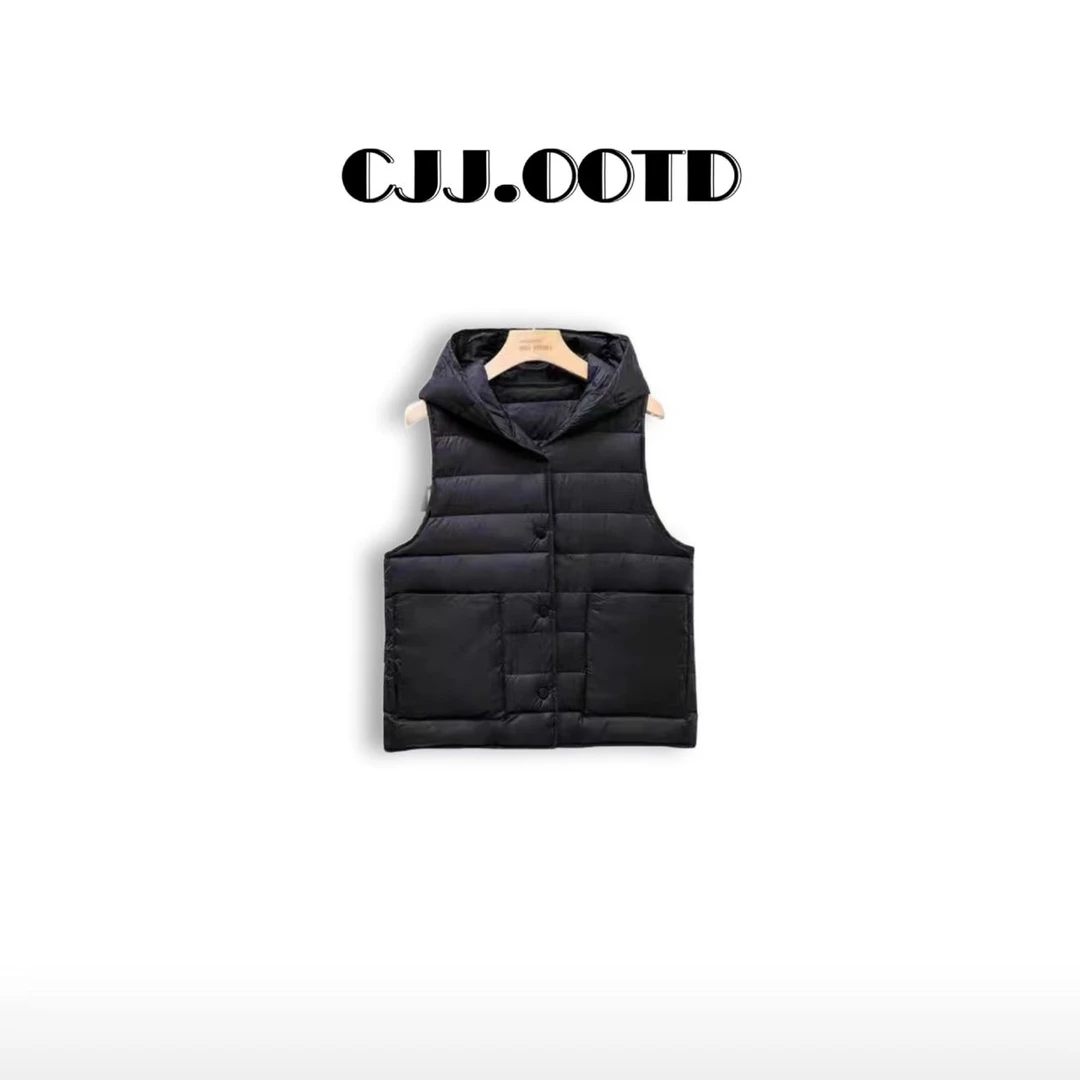 【CJJ.OOTD】‘纸片马甲’轻磅穿搭King！连帽轻薄羽绒坎肩背心