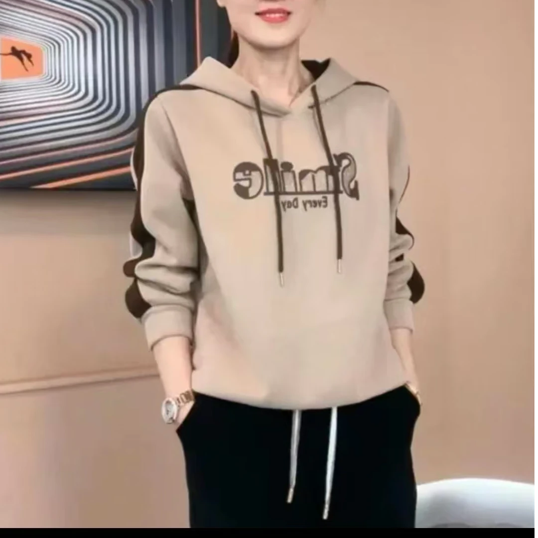 24年新款秋冬季高品质带帽女士卫衣爆款时尚小衫长袖打底衫绒衣