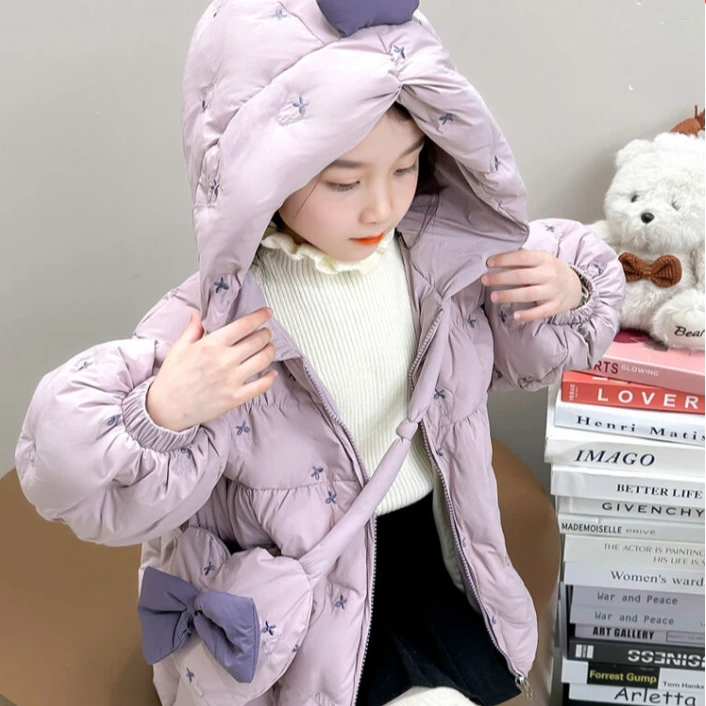 女童棉服童装外套扣号