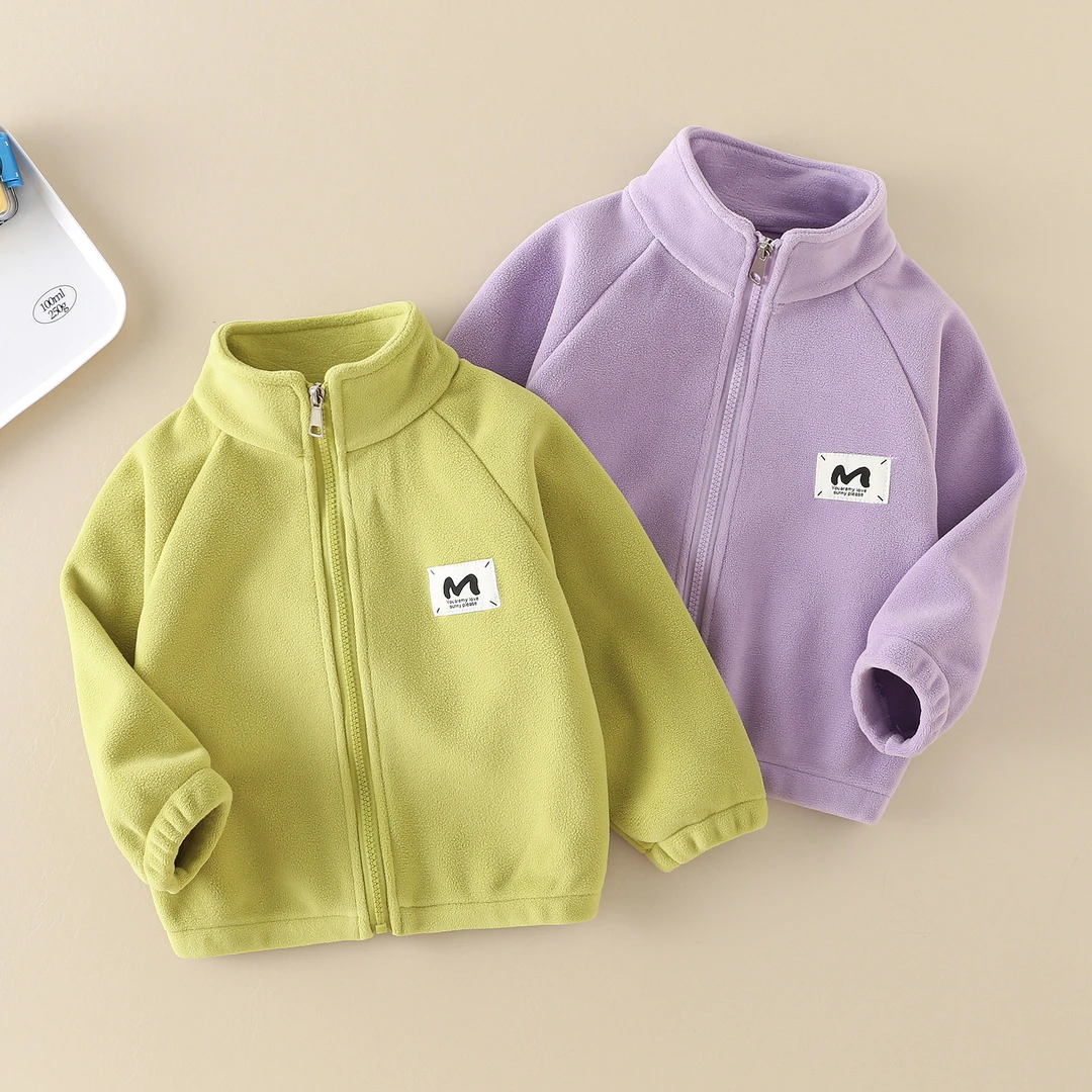 外套2024秋冬新款加绒加厚保暖外套儿童休闲立领宝宝洋气小童外套