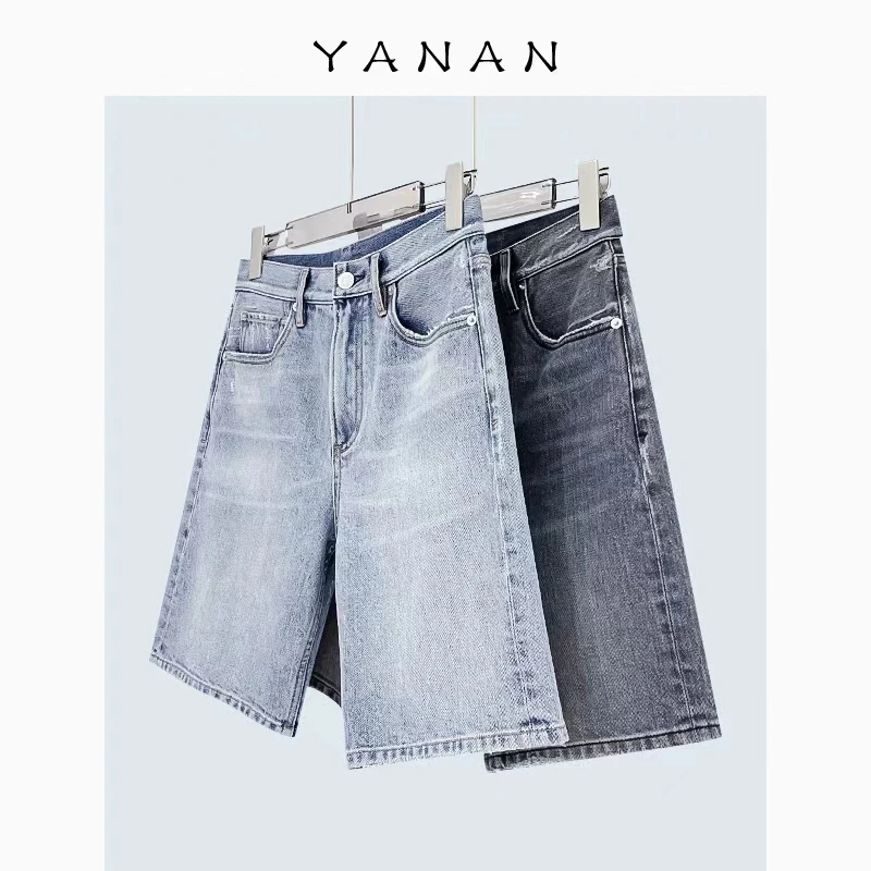 【亚楠本楠】BOSSA舒适显瘦直筒百搭气质休闲牛仔中裤2023