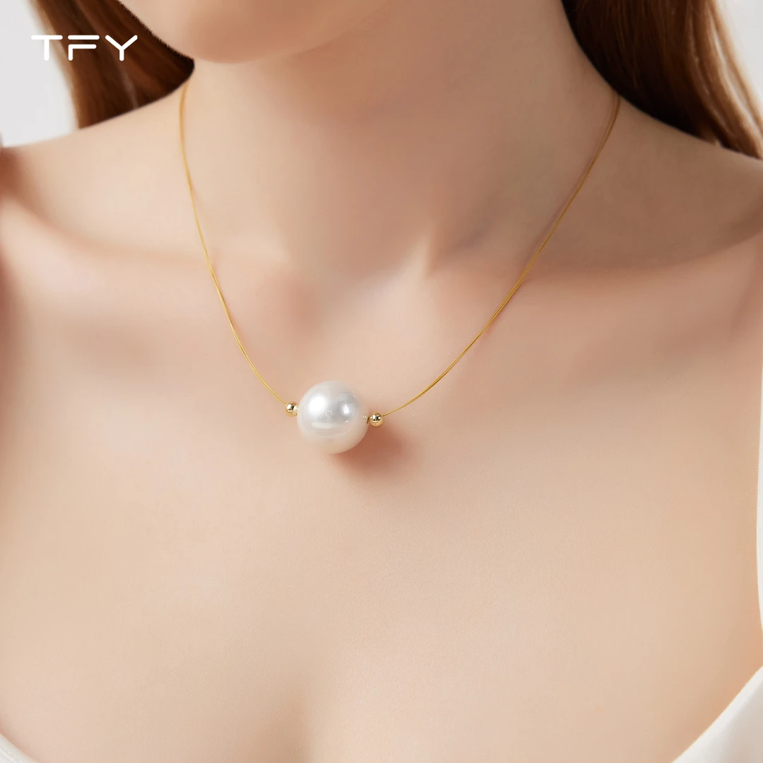 单颗大珍珠项链女小众高级感设计颈链2024新款复古轻奢锁骨链配饰