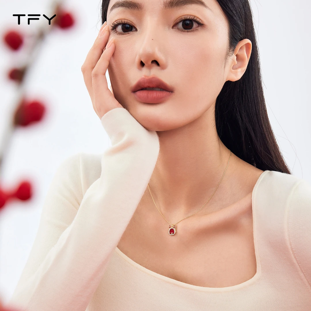 铜项链 TFY龙年项链可爱简约萌龙毛衣链