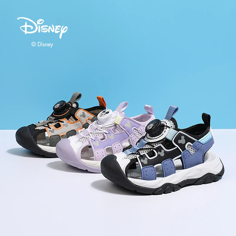 迪士尼夏季大童宝宝时尚运动旋转扣包头透气软底凉鞋DS1586878