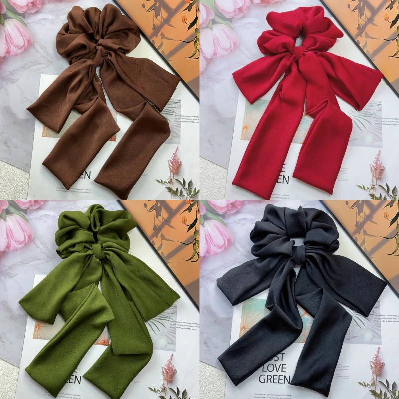 纯色高级感肠圈飘带发圈发绳小众设计感可拆开