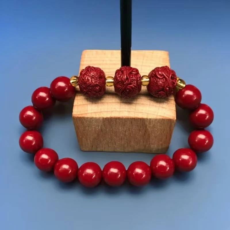 含辰砂工艺品抱球金蟾手串卡10mmZ29
