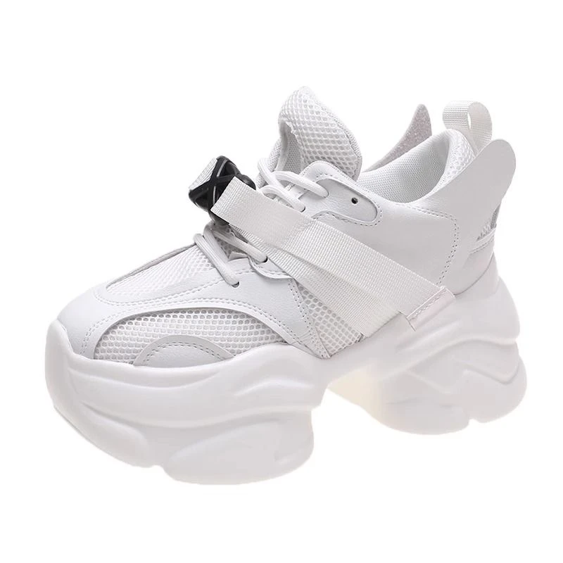 时尚百搭休闲透气松糕榴莲底老爹单款女鞋