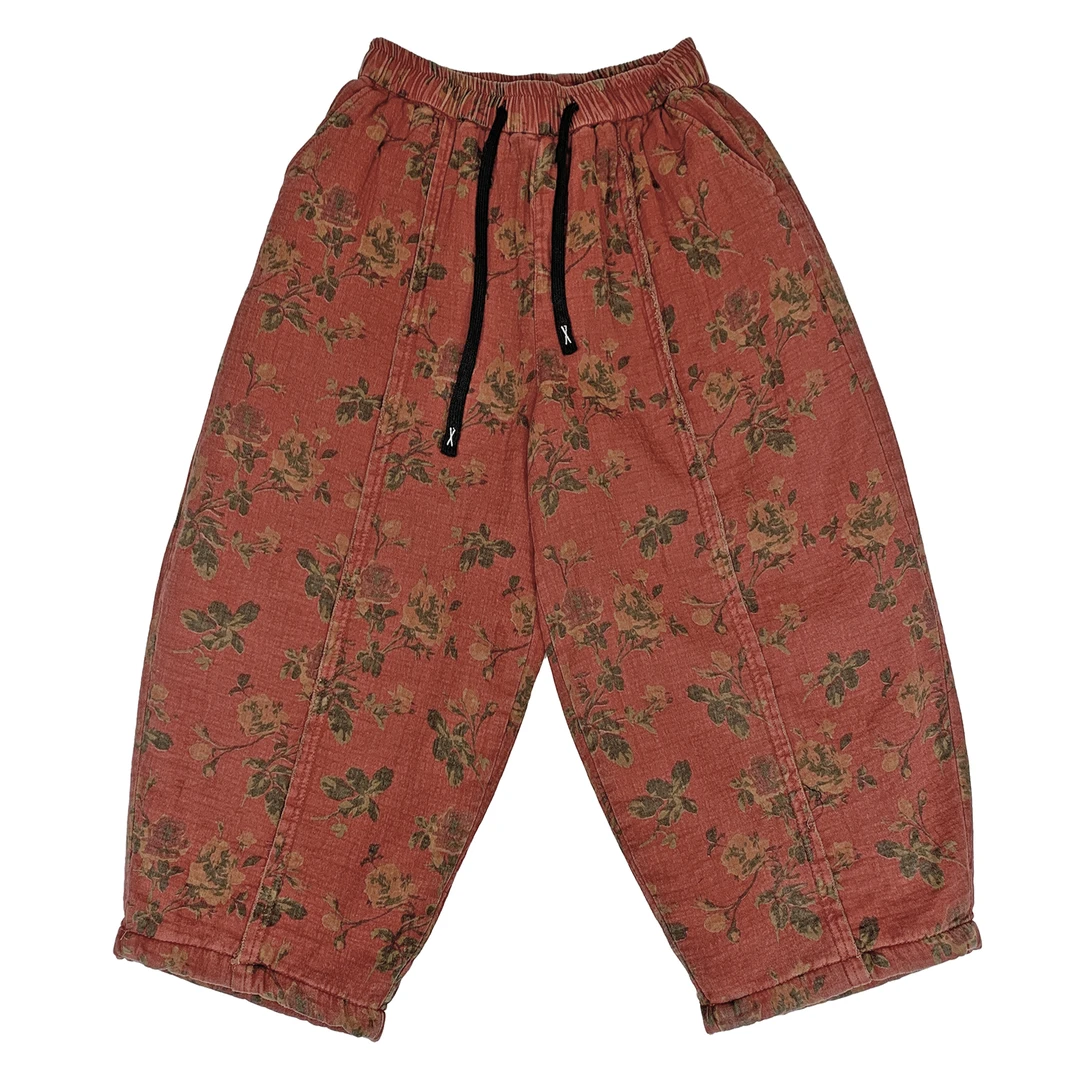 【咏春-秋冬双层棉裤】时尚宽松全松紧腰秋冬百搭神裤女士棉裤2383