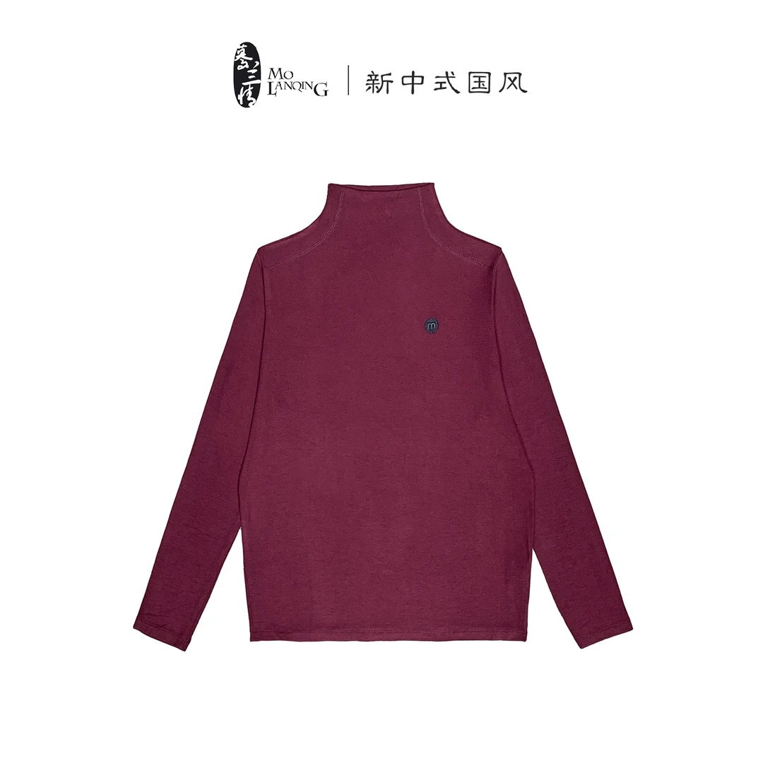 【方仪】时尚通勤显瘦百搭长袖国风半高领打底衫3706