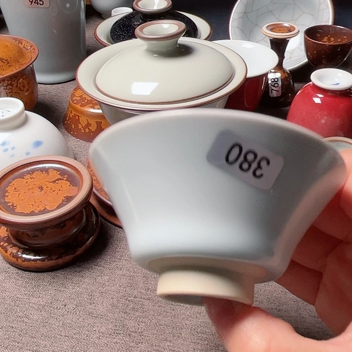 甜白小斗笠杯会开片