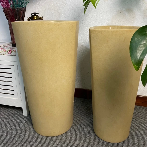 网红环保镁泥花盆-三角柱系列超高特大