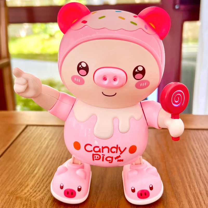 婴儿早教电动唱歌跳舞小猪宝宝抬头益智男女孩玩具0-1岁6六3个月2