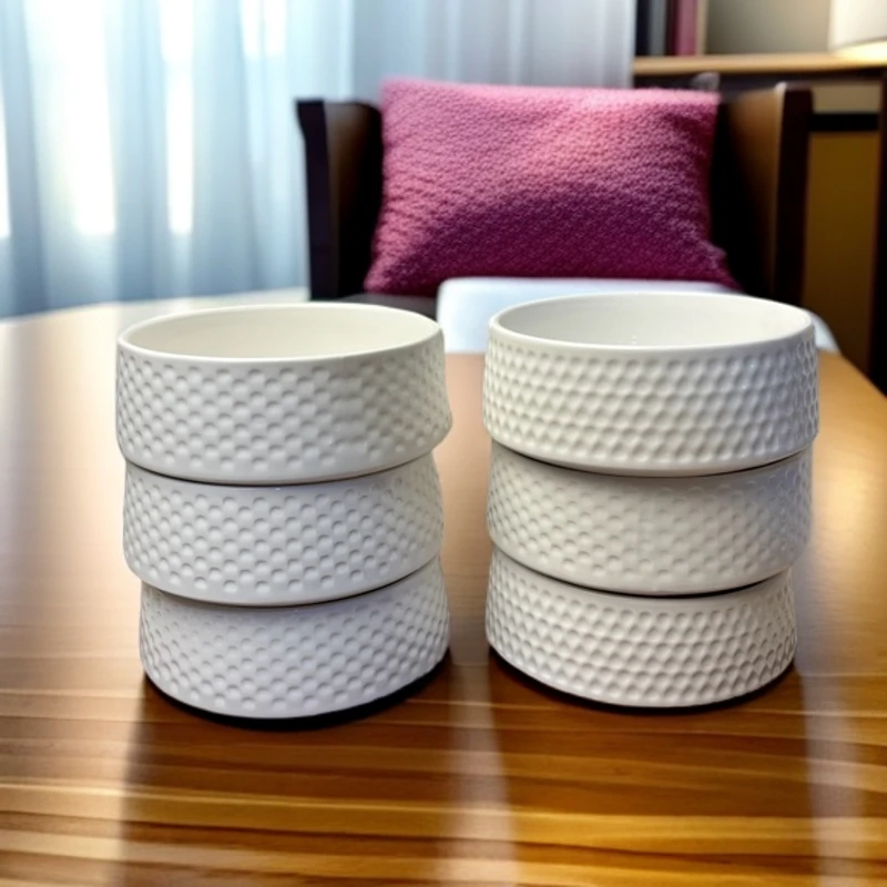 6个装4.5英寸高尔折边防烫米饭碗餐具家用甜品小碗陶瓷饭碗微瑕