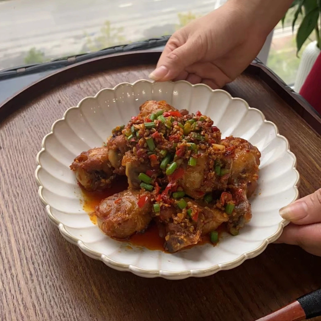 窑变白天目菊8.5英寸深盘家用陶瓷盘子菜盘微瑕 凑满20元包邮