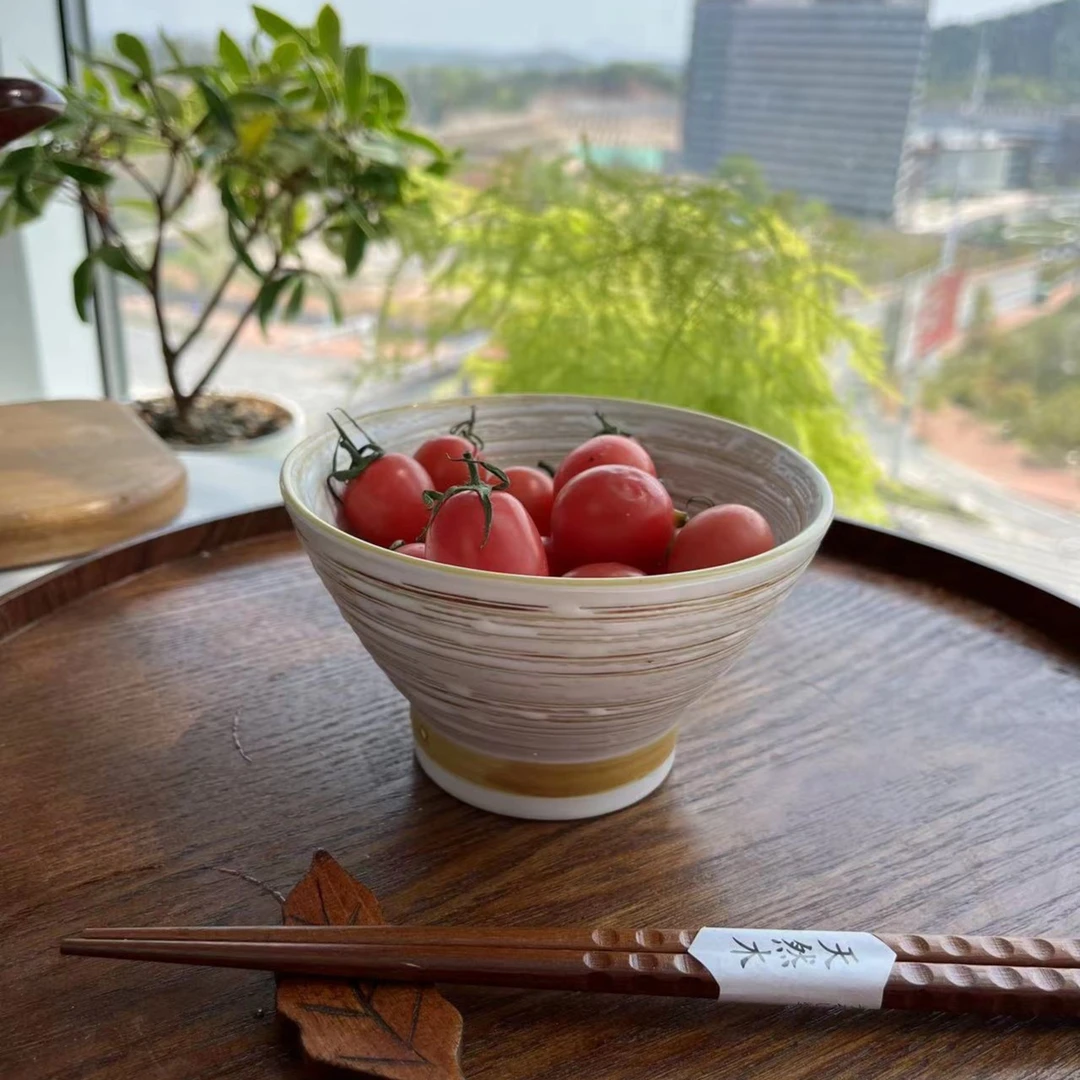 旧时光做旧螺纹5英寸高脚碗