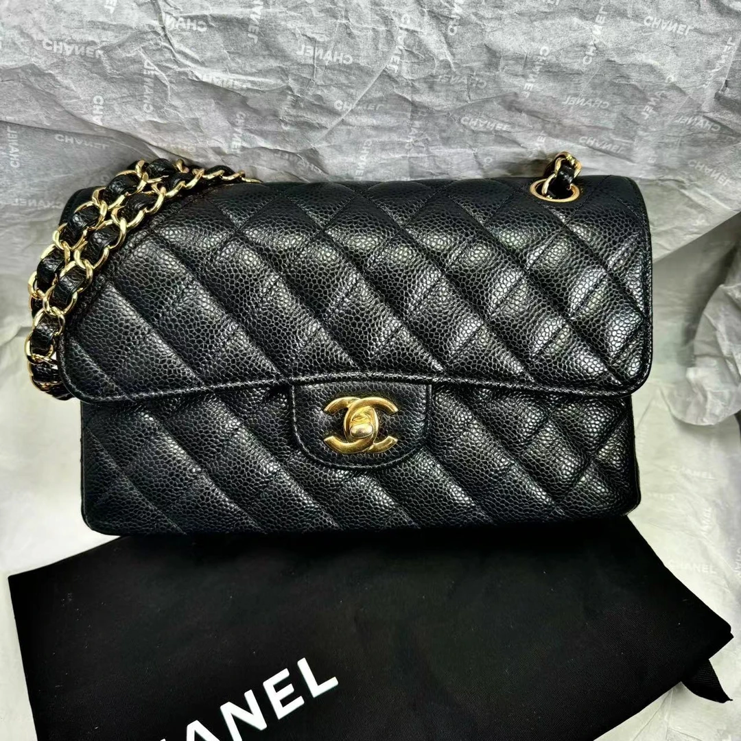 99新 Chanel/香奈儿 4060201/荔枝黑金cf /鹿森专属/