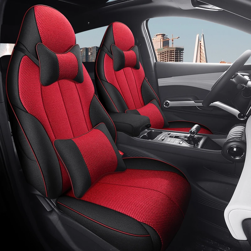 新款比亚迪宋plus专车专用汽车座垫亚麻款全包五座汽车坐垫套