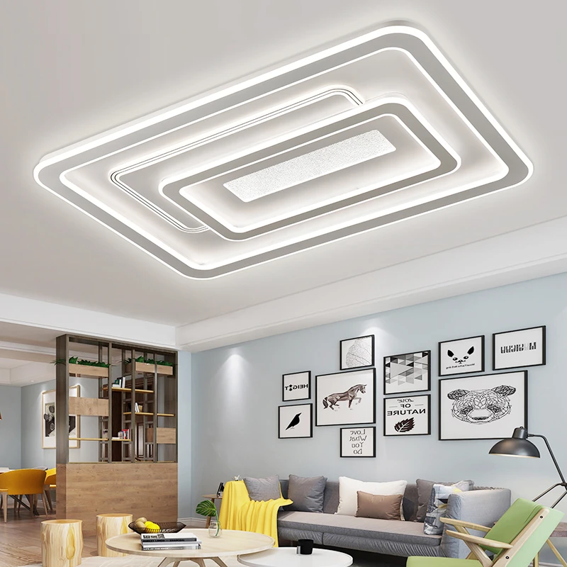 客厅灯现代简约大气新款超薄led吸顶灯长方形家用高亮度瓦数