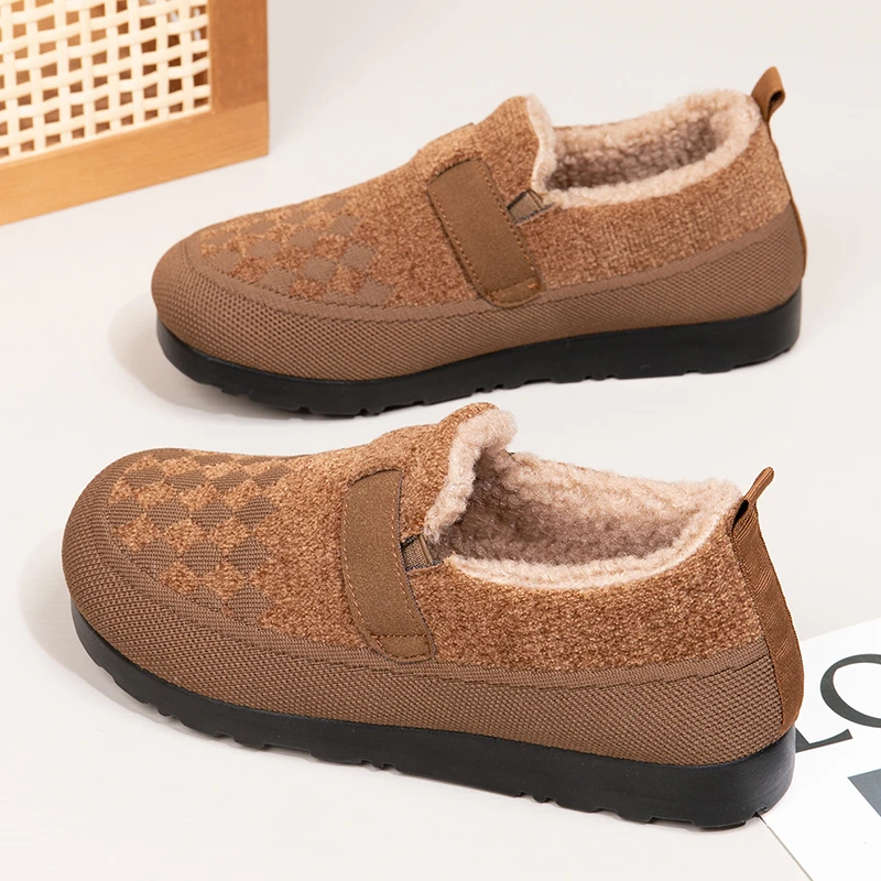 2024冬季新款加绒加厚勃肯鞋女保暖防滑豆豆鞋老北京棉鞋妈妈鞋子