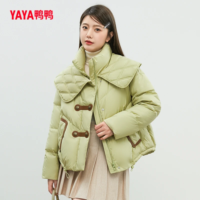 YAYA/鸭鸭羽绒服女秋冬新品短款立领时尚休闲保暖外套YE3B601145L