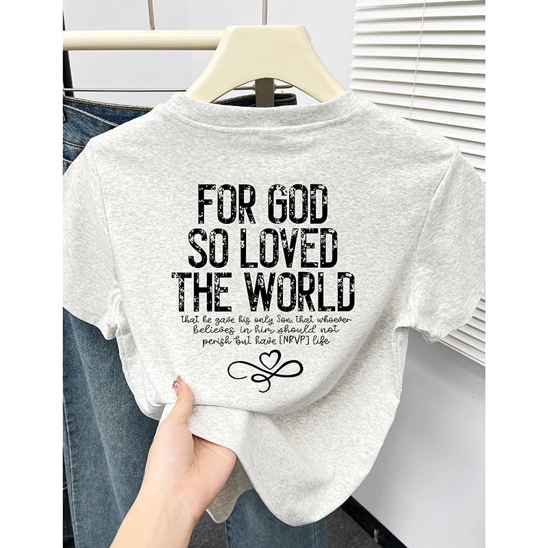 夏季新款设计感圆领正肩短袖t恤女时尚百搭字母印花上衣佐朗格奴