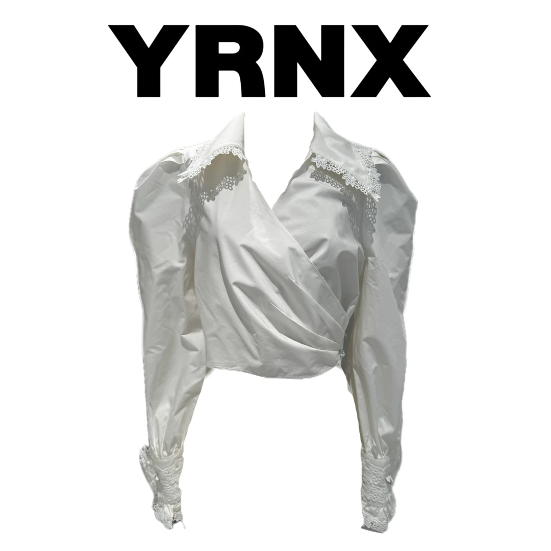 YRNX/伊然納暄 小众设计师原创款小奢百搭蕾丝花边衬衣