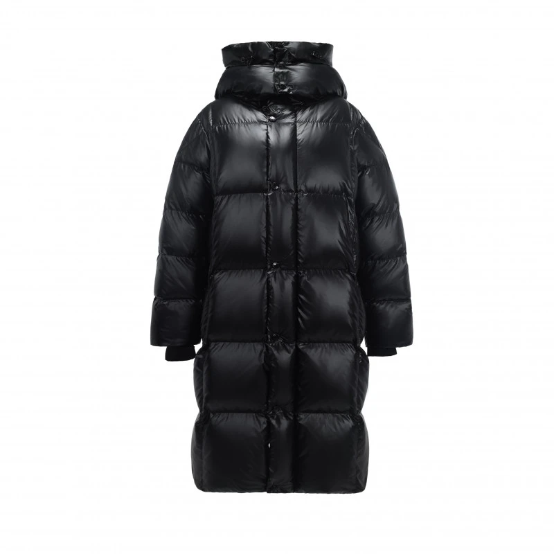 2024冬新款黑色黑标长款羽绒服男女情侣同款可脱卸帽加厚百搭连帽