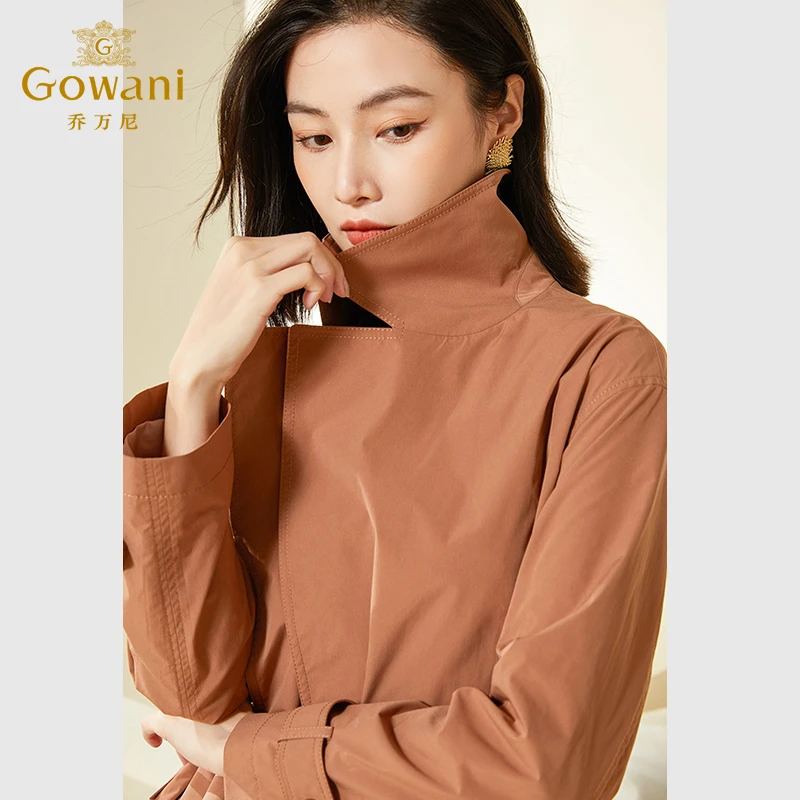 【乔万尼】风衣加绒女士户外韩系穿搭感收腰显瘦中长款EF3A843803