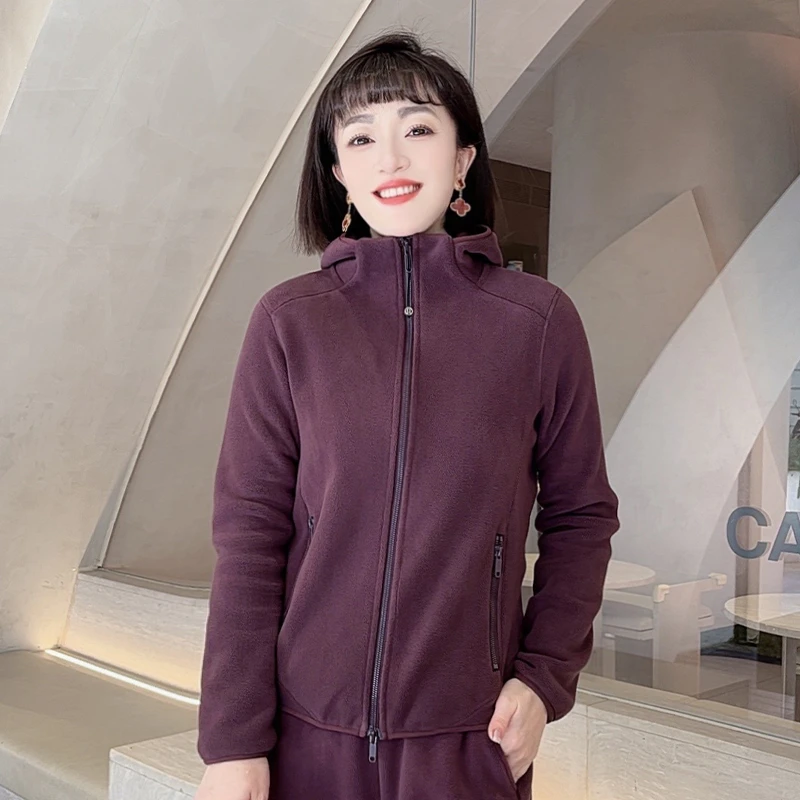 【冬日暖阳】连帽双面奥粒绒外套女士冬季新款宽松加厚保暖上衣8127