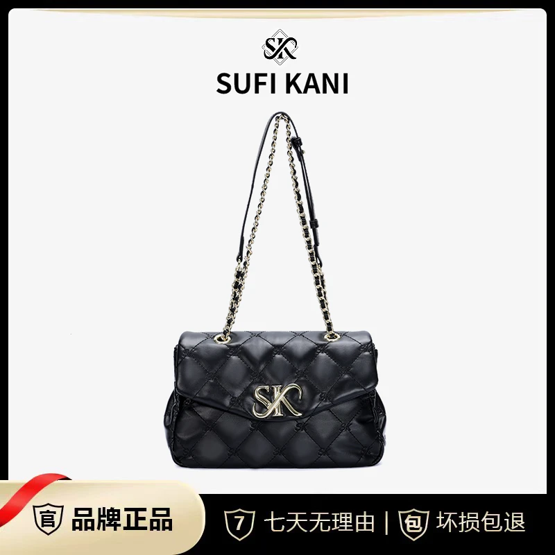 SUFI KANI 新款时尚高级感轻奢百搭单肩斜挎包9013#-黑色