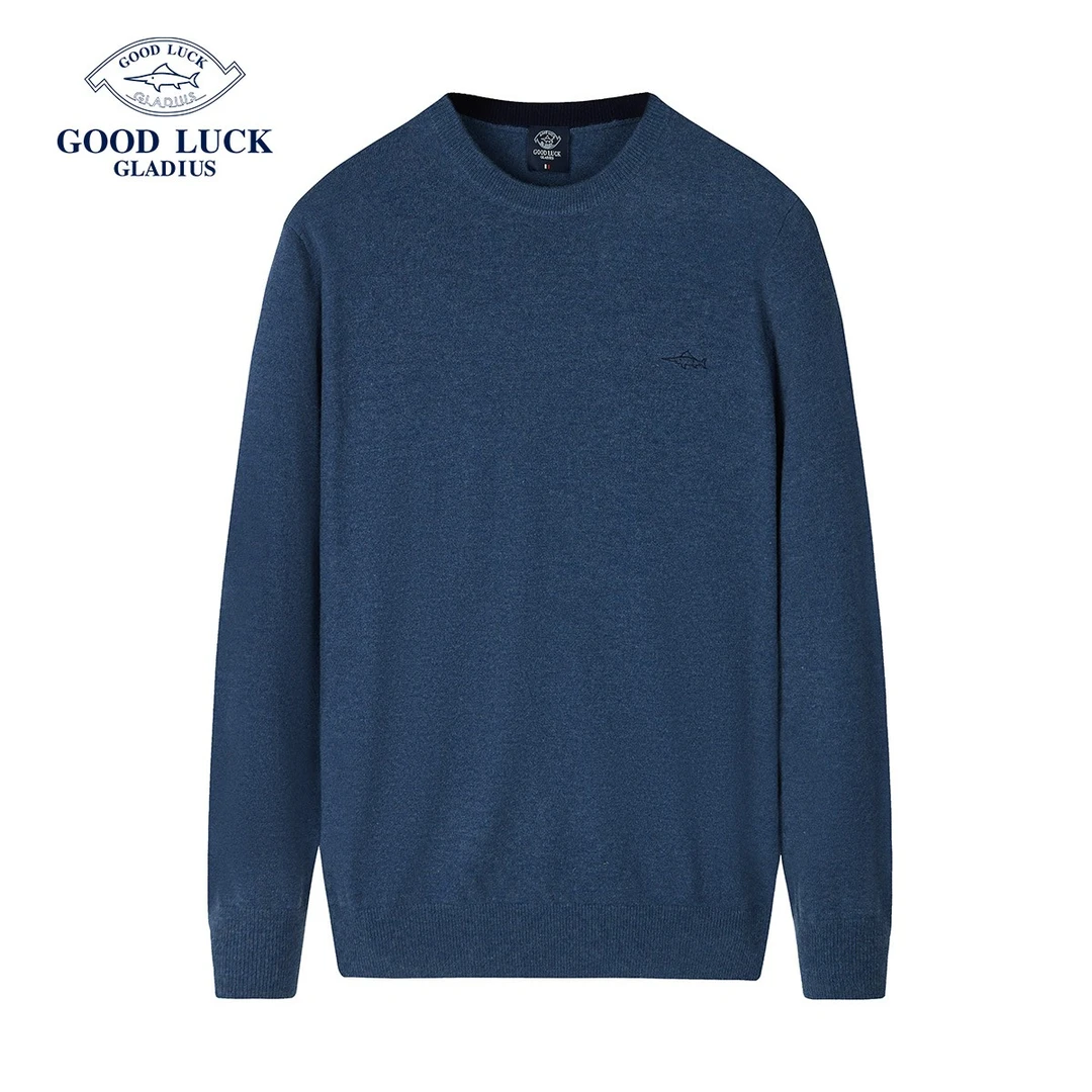 德鲨鲨鱼秋冬新款羊毛衫针织圆领保暖上衣-LR13228