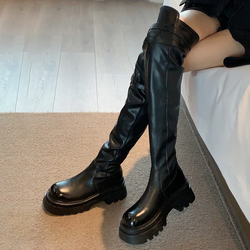 贾不假过膝长靴女款2023年冬季新款洋气时尚气质百搭加绒瘦瘦靴潮