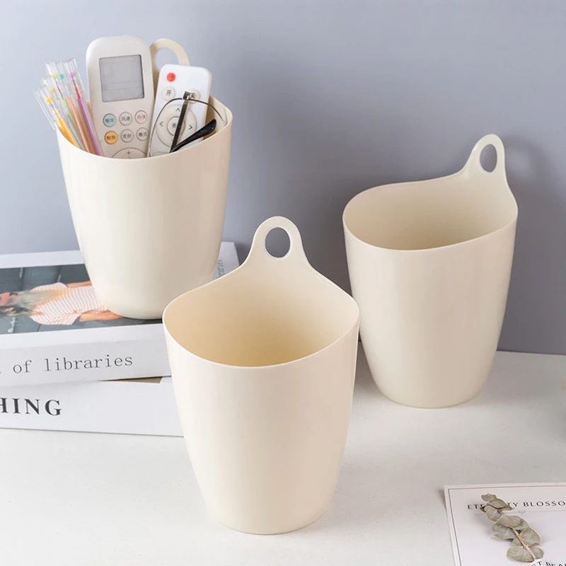 悬挂式笔筒桌面收纳盒挂墙储物学生用迷你桌面垃圾桶收纳桶收纳盒