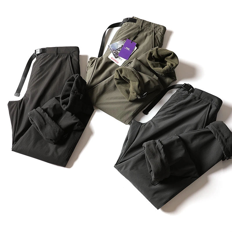 出口日单 一件过冬 男女秋冬加绒加厚保暖防风防水户外直筒休闲裤