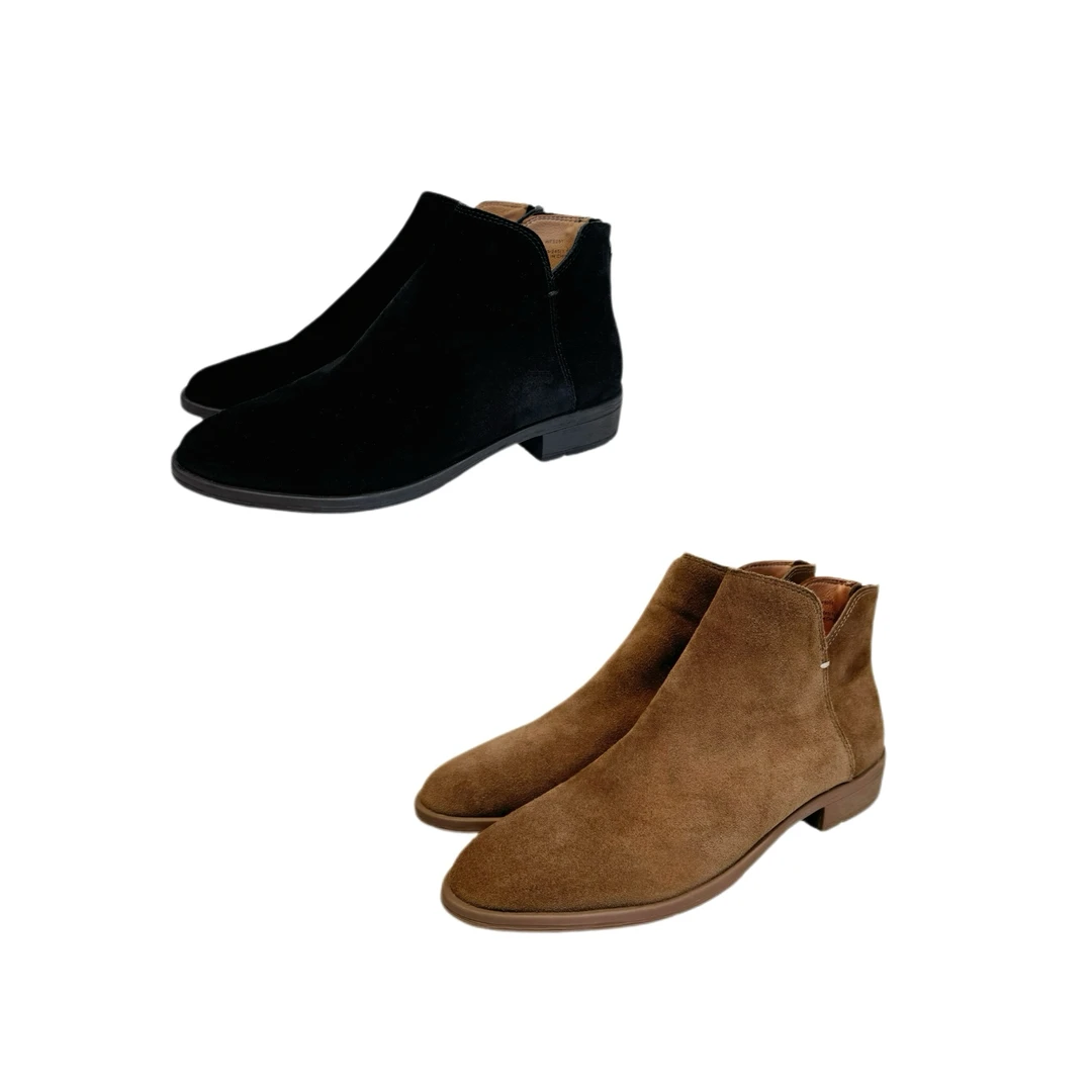 072 & RICE【切尔西短靴】秋冬新款真皮英伦风复古弹力女靴