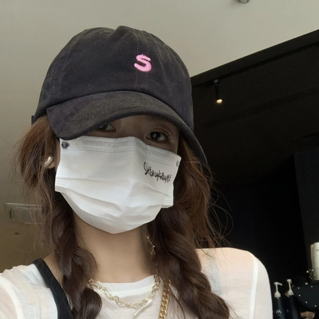 鸭舌帽女百搭秋冬新款韩版简约字母刺绣遮阳棒球帽男情侣户外帽子