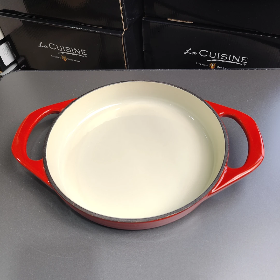 【小泽哥】22双耳煎锅珐琅锅铸铁锅焖焗锅家用多功能牛排煎锅