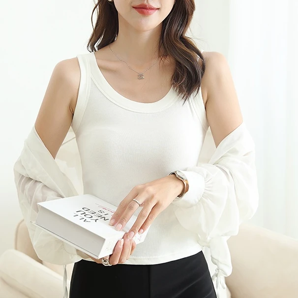 白色吊带背心女2024新款春秋内搭夏外穿冰丝针织衫打底女背心打底