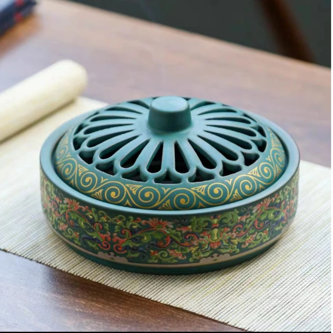 景泰珐琅彩超大香薰炉 可打12CM篆模 打篆居家客厅卧室办公