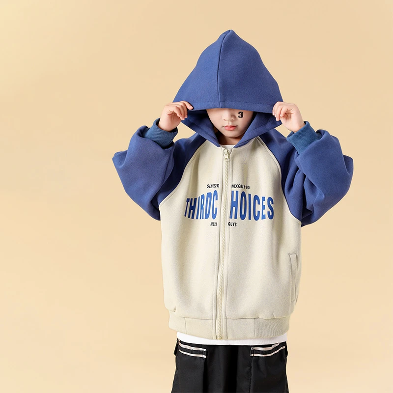 米西果男童外套春装2025新款儿童棒球服男孩春款中大童时尚宽松