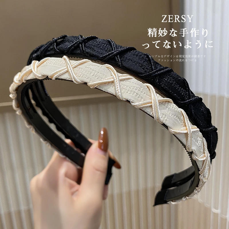 2025年新款发箍女韩国简约百搭缠绕布艺带齿防滑头箍洗脸发卡发饰