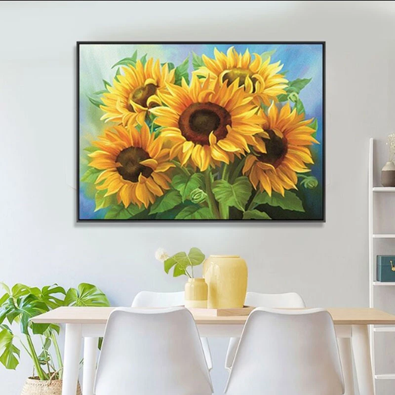 纯手工绣好的十字绣成品 向日葵欣欣向荣积极向上十字绣成品