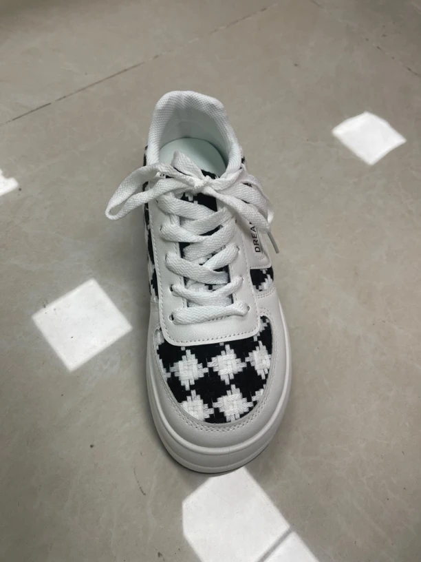 时尚休闲潮流韩版系带女鞋单瑕疵黑色22