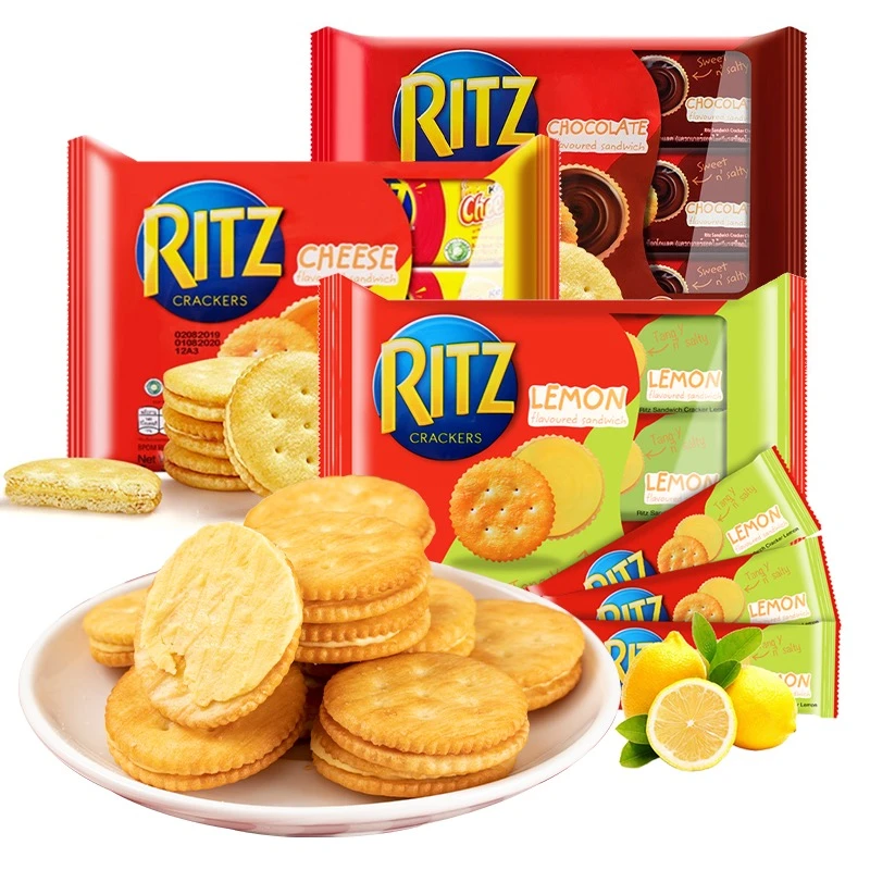 印尼进口卡夫RITZ乐之饼干奶酪芝士巧克力柠檬夹心饼干早餐下午茶