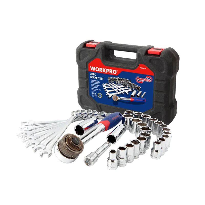 WORKPRO/万克宝32PC3/8”系列套筒扳手组套（微瑕处理带包装）