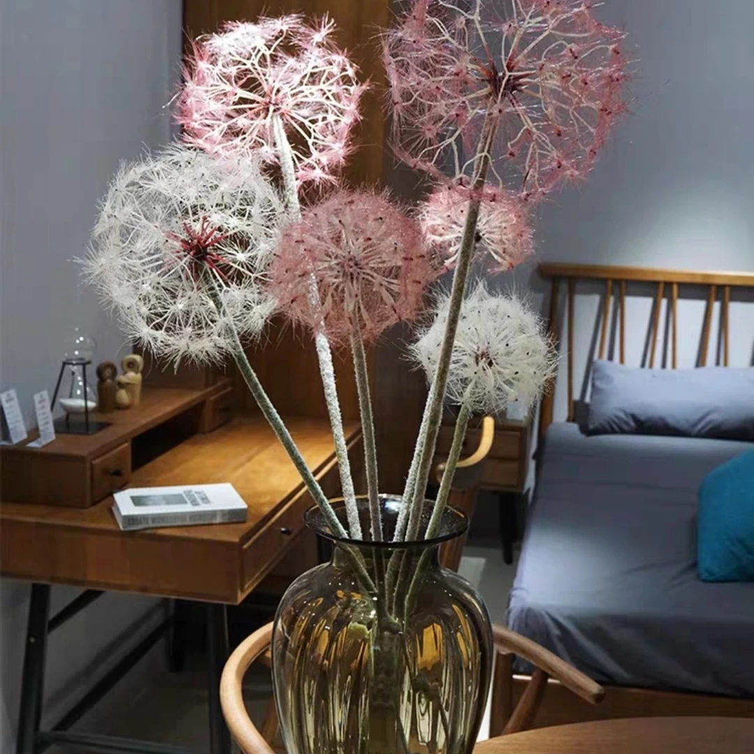 仿真花蒲公英假花家居展厅橱窗装饰插花造景客厅北欧简约拍摄道具