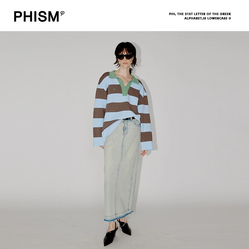 PHISM 浅蓝色牛仔裙398S01