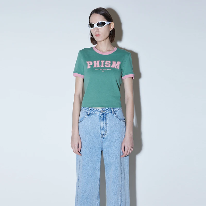 PHISM/PHISMPHISM撞色印花修身短袖033T02