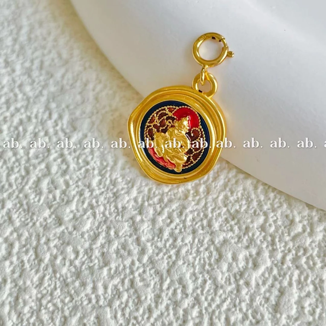 【ab】18K金火焰黄财财小提溜#8159